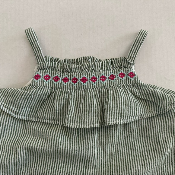 Janie & Jack Baby Striped Linen Sundress in Color Meadow Stripe 18 to 24 mns - Picture 6 of 9